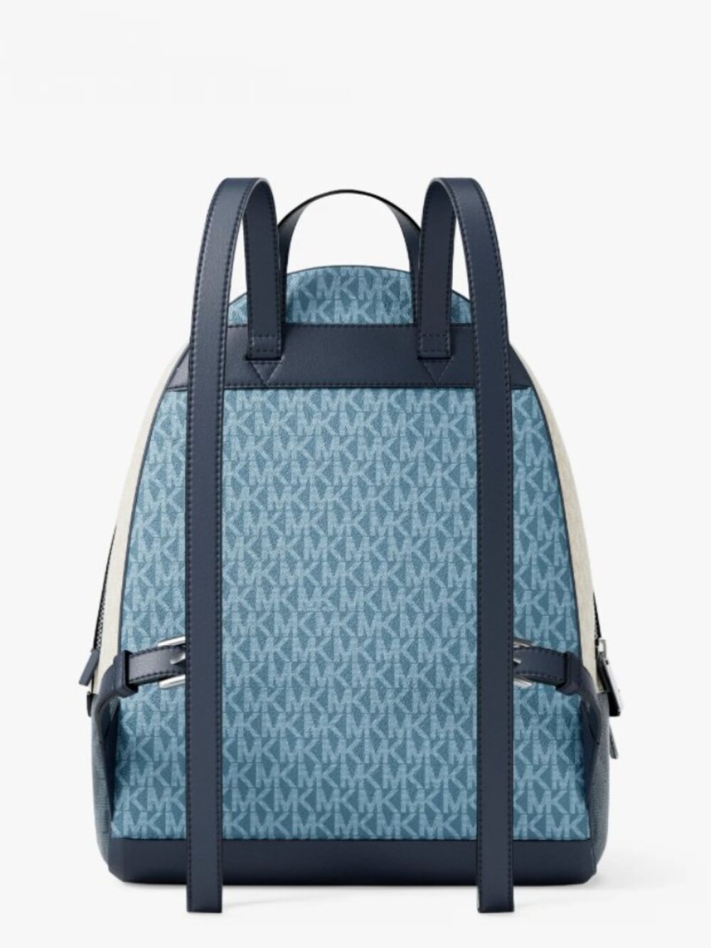 NWT Michael Kors Rhea Medium Color-Block Signature Logo Backpack Denim Multi - Picture 4 of 4